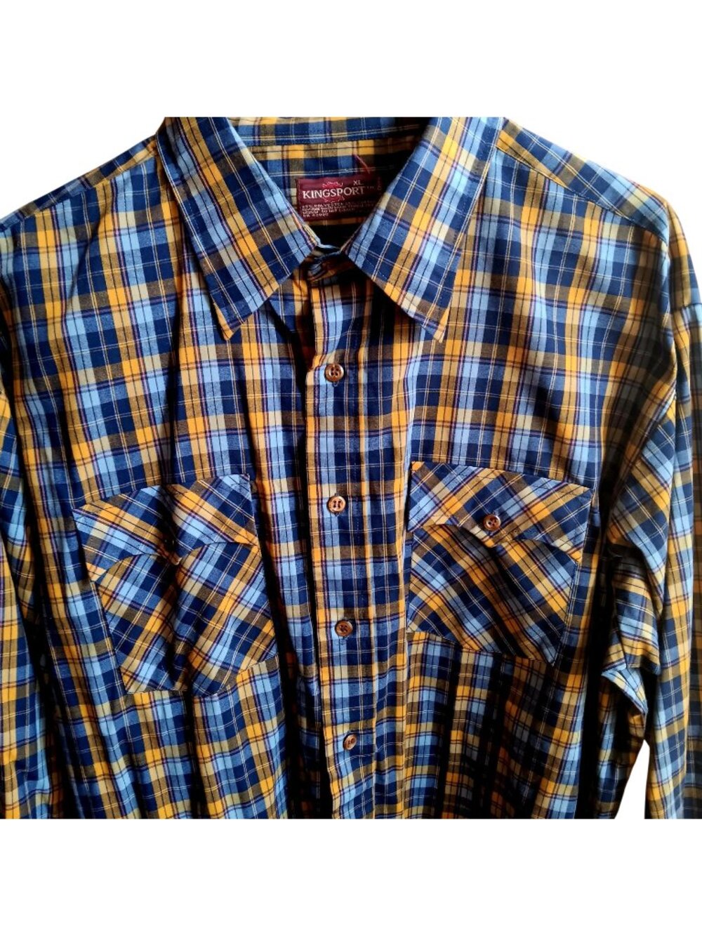 New True Vintage Westren Shirt Kingsport Long Sleeve Plaid Button-Up 1980's Indy